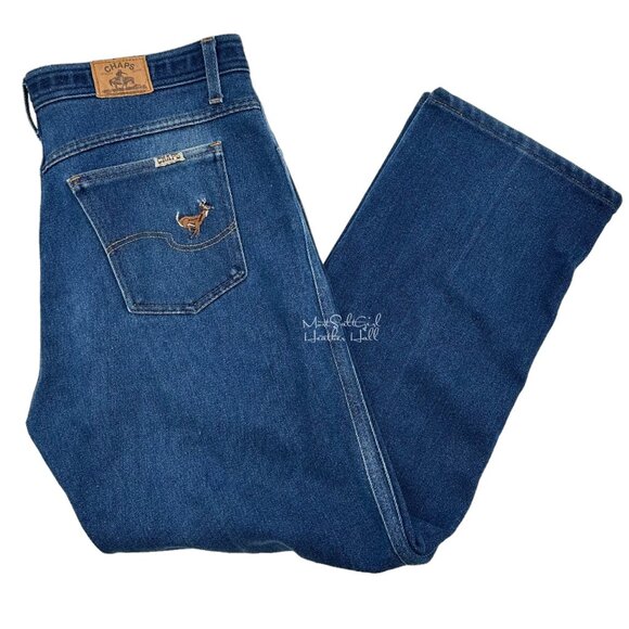 Vtg 70's Chaps Taylor Togs Stretch USA Made Embroidered Deer Relaxed Fit Jeans - Picture 1 of 6